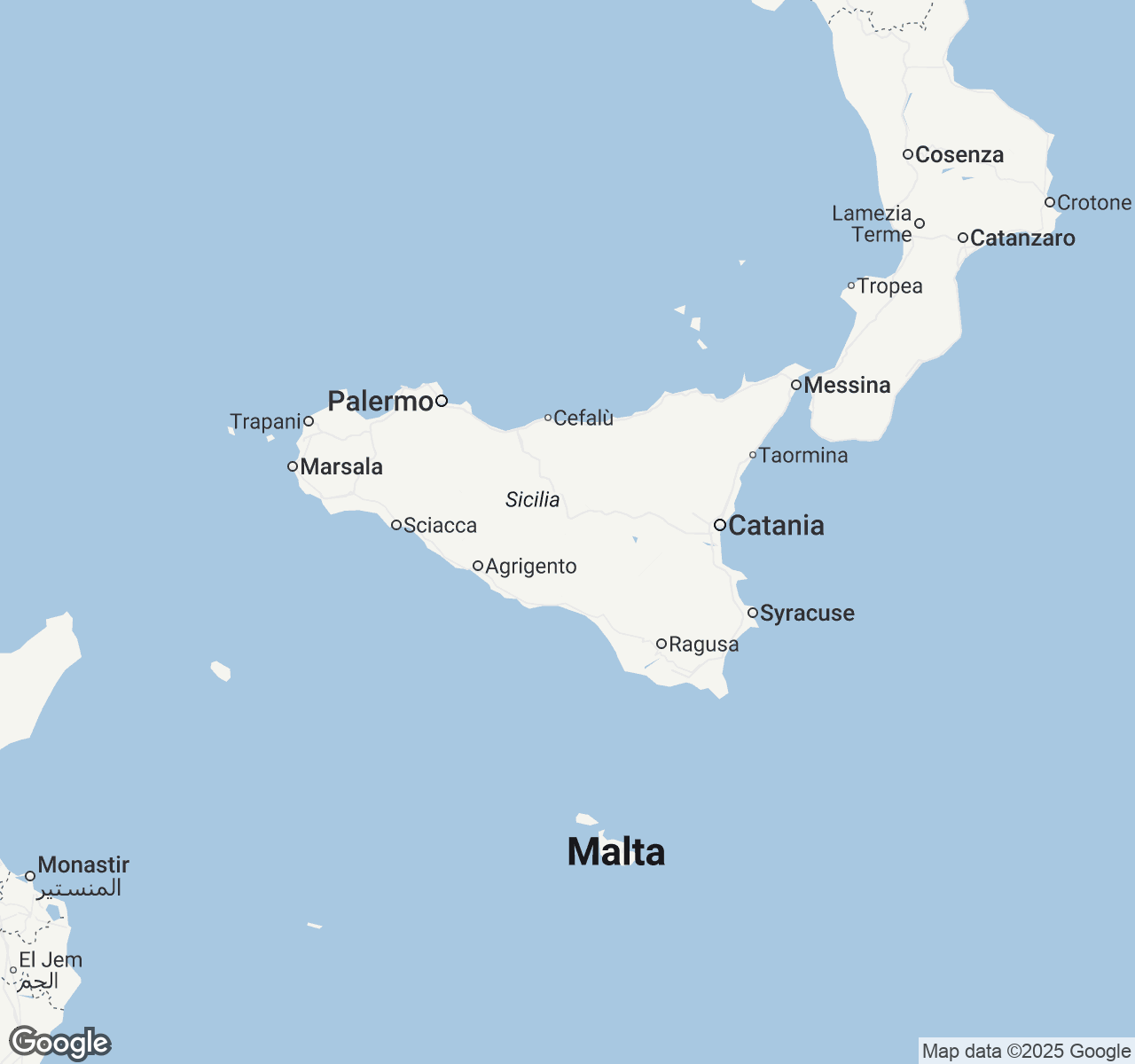 Map of Sicily